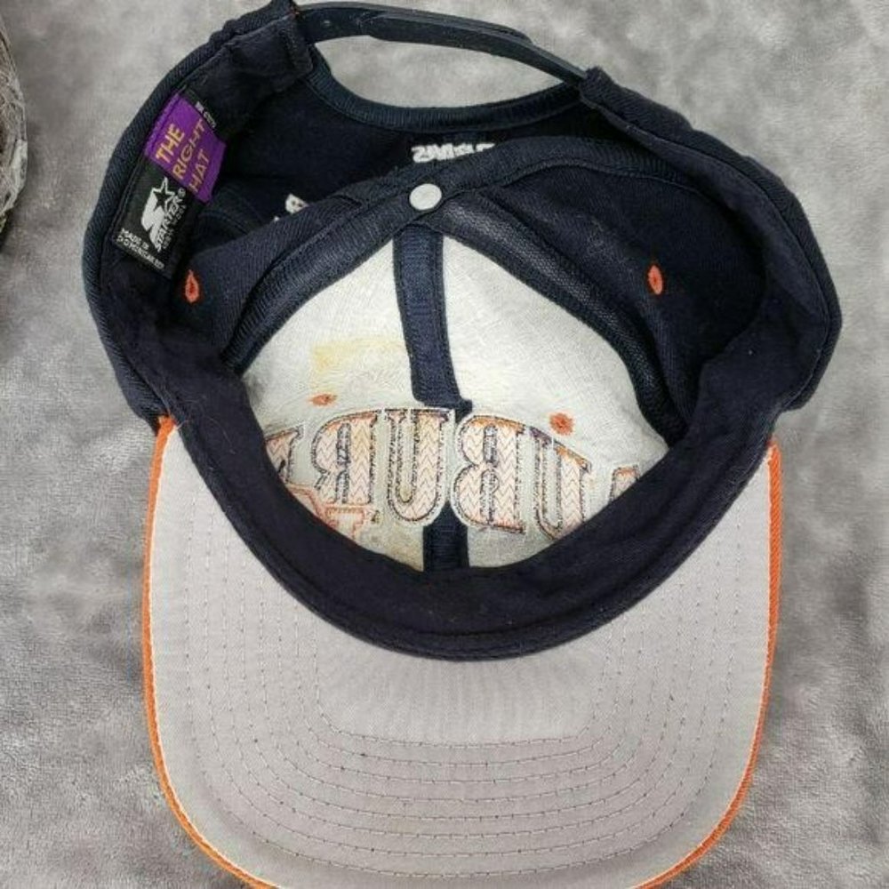 Distressed Auburn Tigers Starter‎ blue orange Logo Football CAP Hat Trucker - Picture 7 of 8